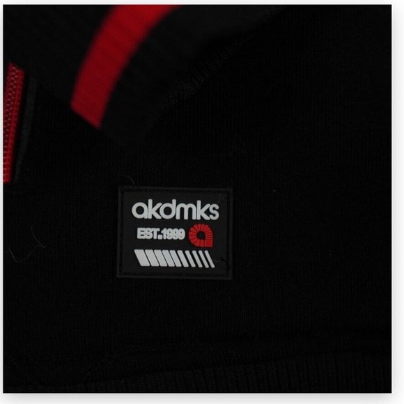 Akademiks Jacket Mens Large Black Red Color Block College‎ Y2K Streetwear - Picture 8 of 8
